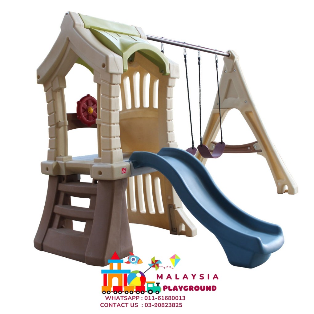 PLASTIC SLIDE AND SWING EQUIPMENT (2 SEATS)