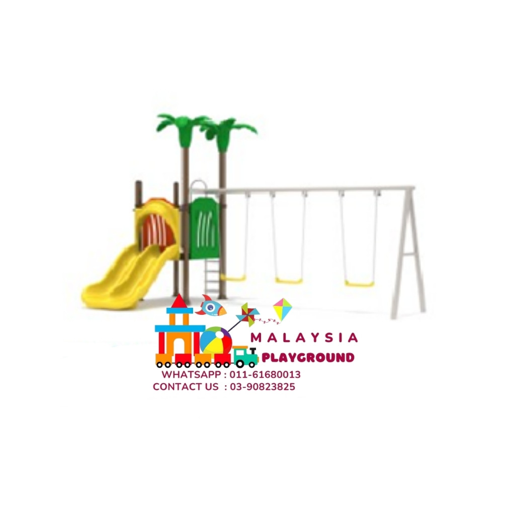GARDEN THEME KIDS SWING SEAT  AND SLIDE EQUIPMENT 